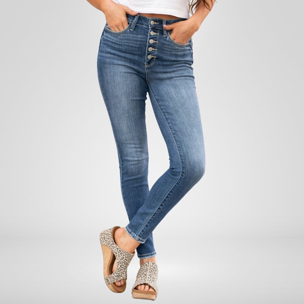Judy Blue Button Fly High Rise Skinny Jeans - Picture 2 of 5